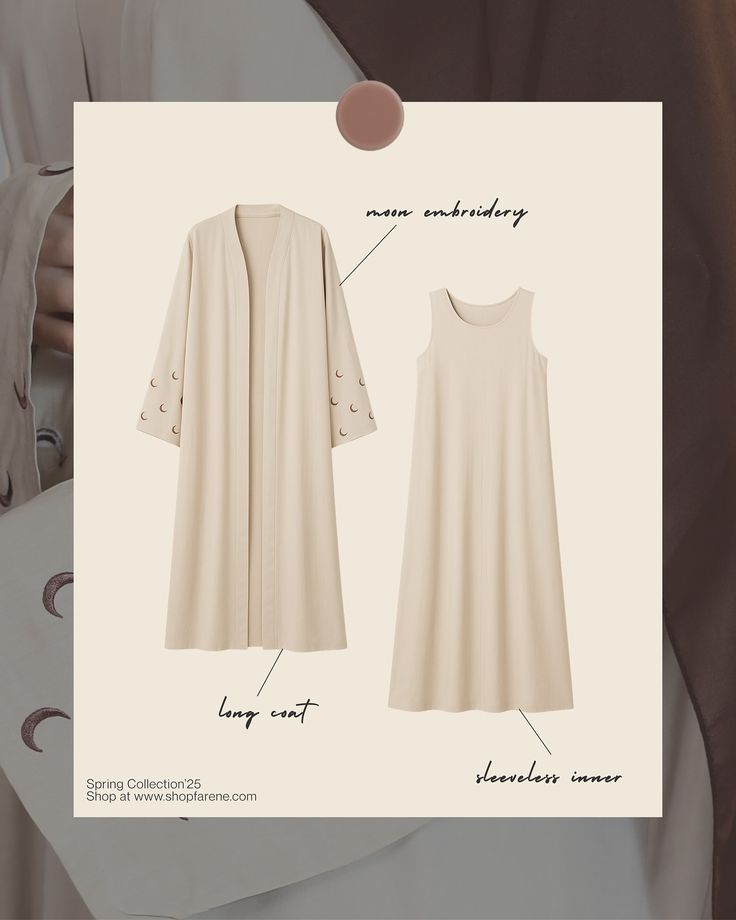 farene spring’25 collection long coat abaya beige long coat abaya brown wrap abaya blue order now at shopfarene com #farene